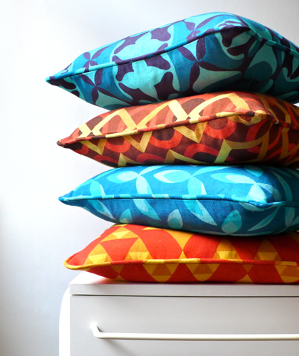 modflowers: cushions by Sheila Bownas