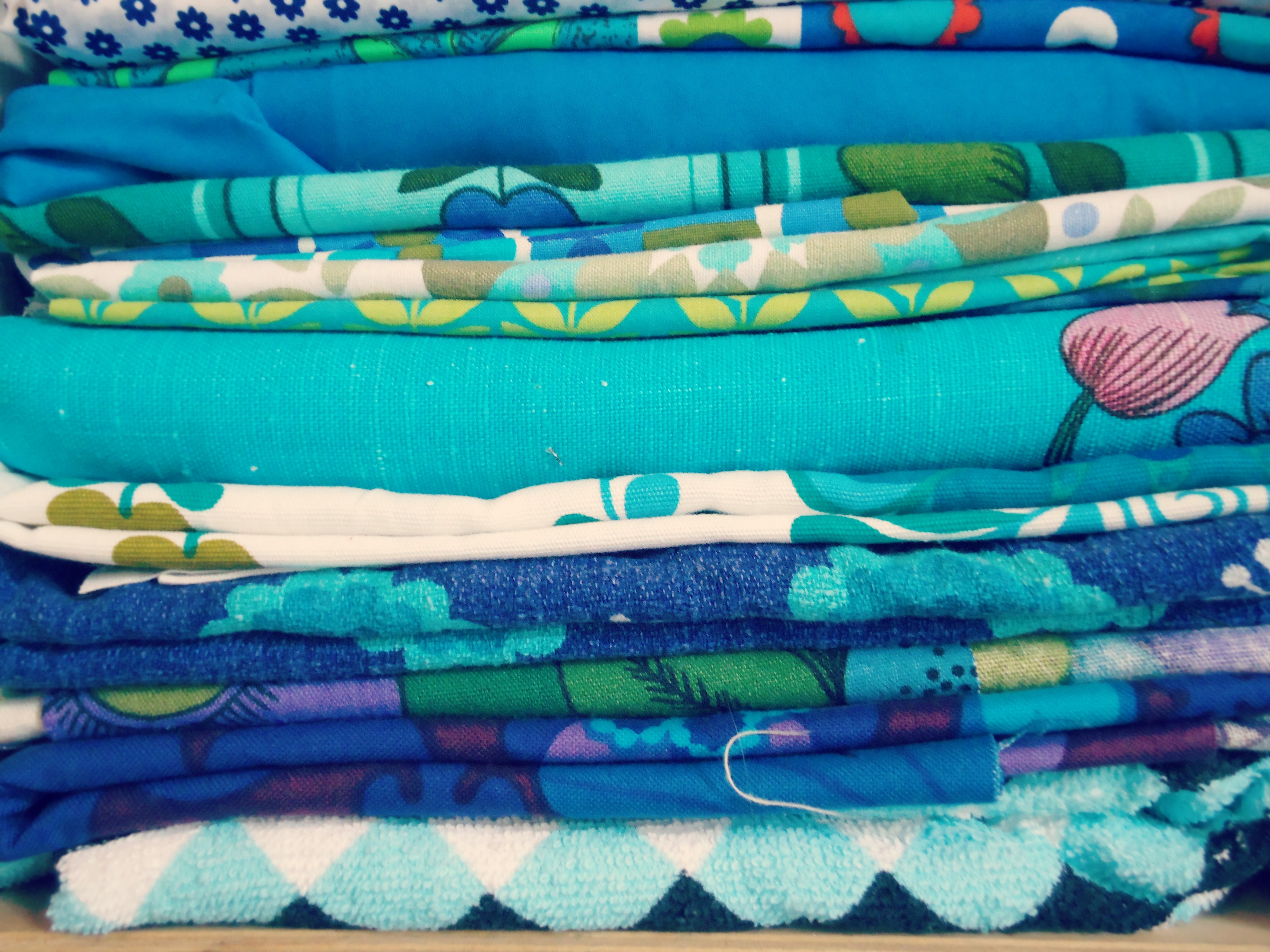 blue vintage fabrics