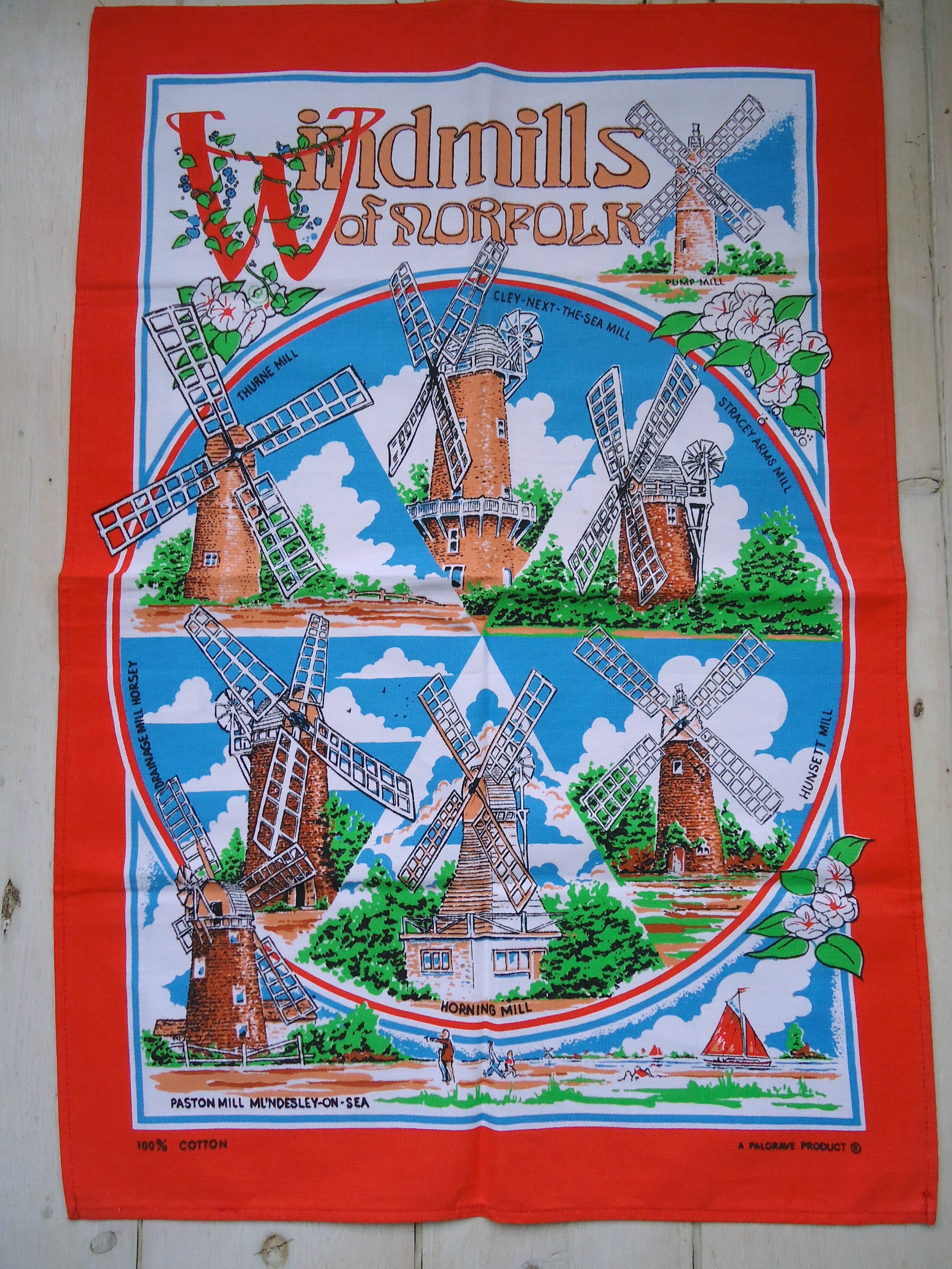 windmills of Norfolk tea towel