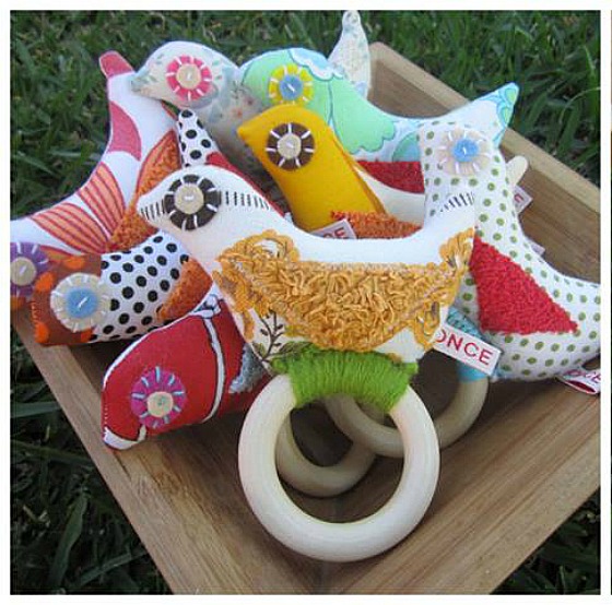 modflowers: birdie rattle/teether by Once I Was