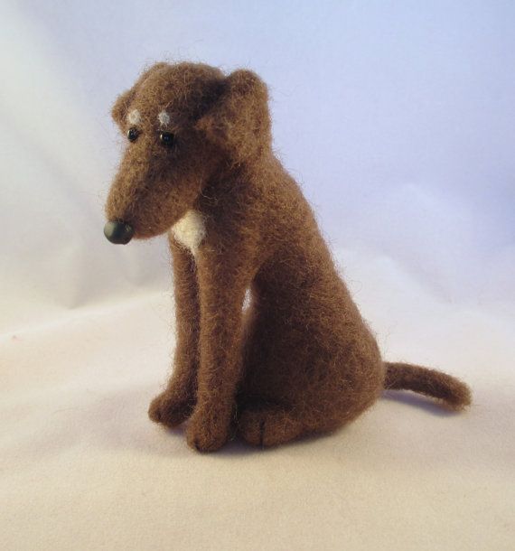 modflowers: needle felted chocolate lab dog by FlomopStudio