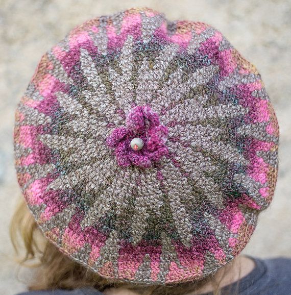 modflowers: fall flower beret by TijaCrochet on Etsy