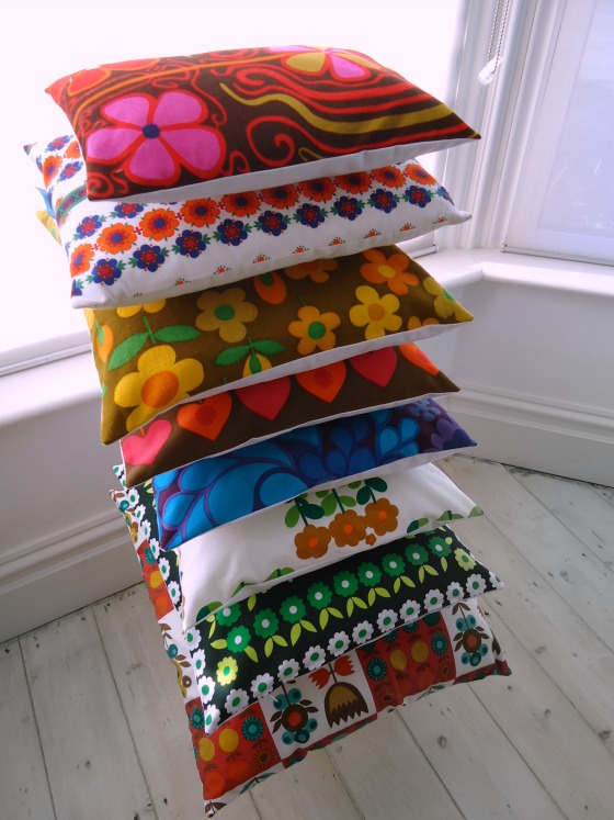 modflowers: vintage fabric cushions