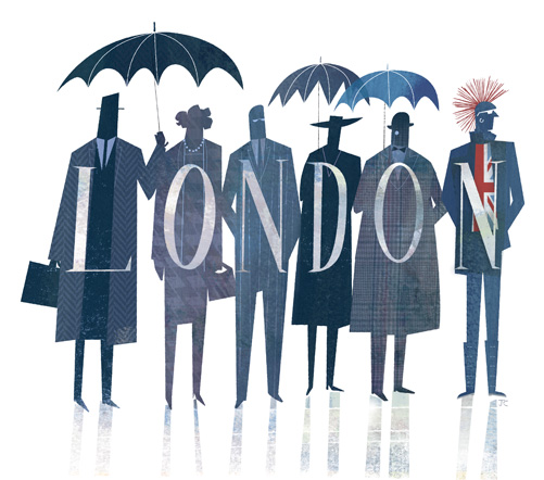 modflowers: "London" illustration by Jamey Christoph