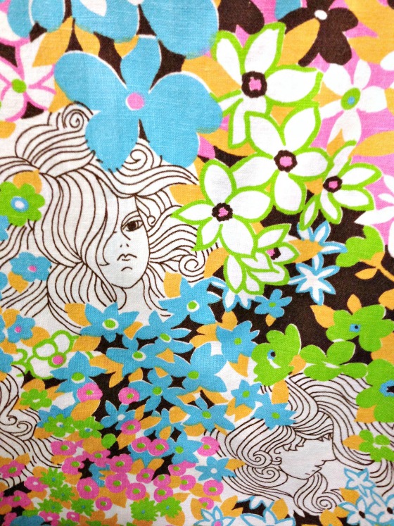 modflowers: 1960s cotton dress fabric