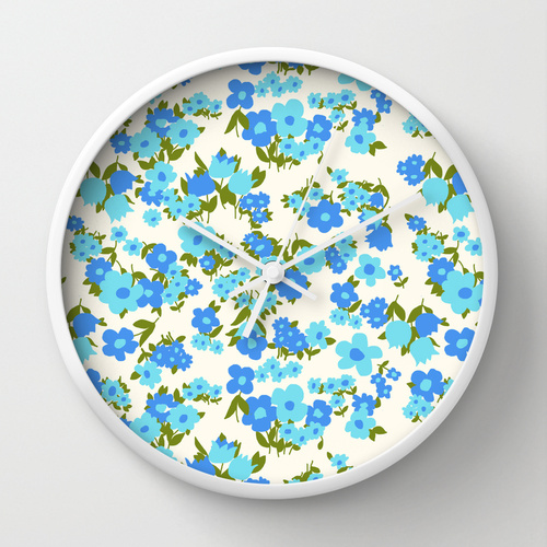 modflowers: clock by Kate Gabrielle, from Society6