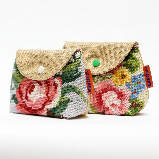 modflowers: vintage needlepoint makeup bags by Ella OSix