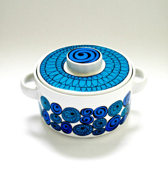 modflowers: Kirsten Dekor for Figgjo Flint Scandinavian Mid Century Casserole Pot - Made in Norway, Saturn Design from Goodnight Prudence on etsy