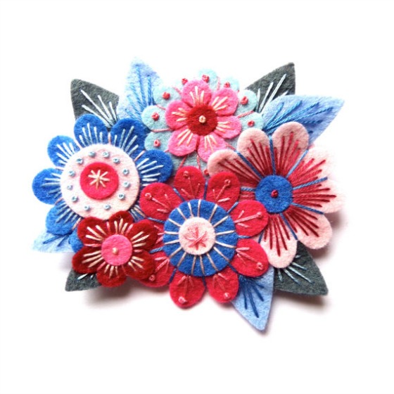 scandi style flower brooch