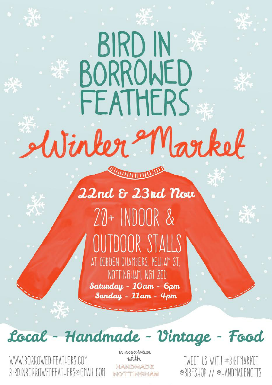 Bird in Borrowed Feathers Winter Market poster