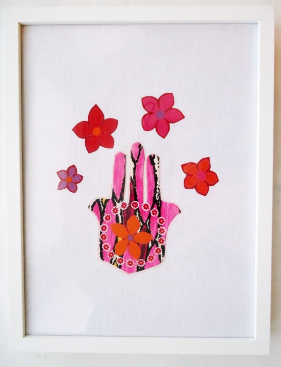 modflowers: hamsa vintage fabric applique picture