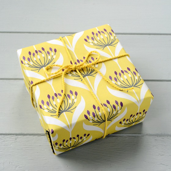 modflowers: yellow seedhead gift wrap by rosehip