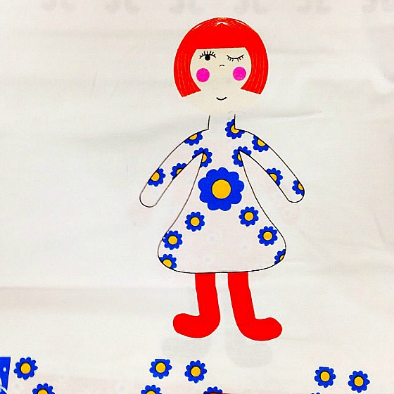 modflowers: spotlight doll print fabric