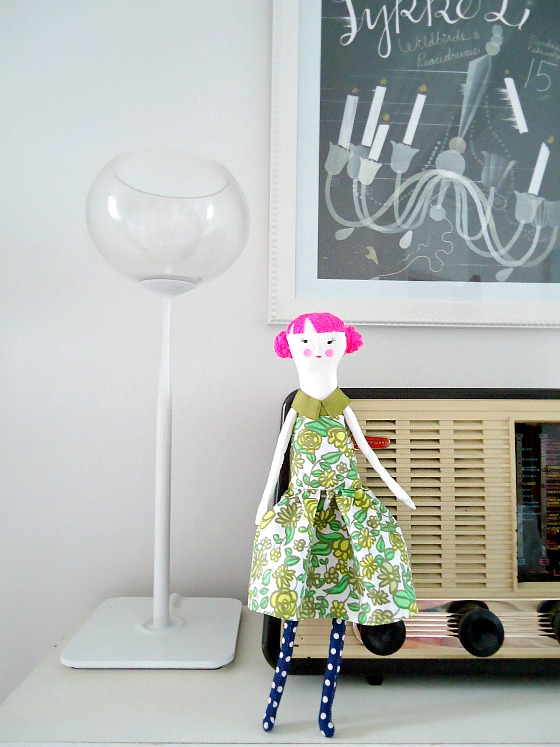 modflowers: handmade vintage fabric doll Cecily