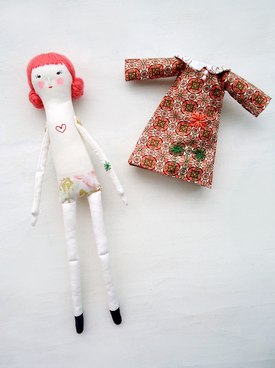 modflowers: handmade doll with tattoos & dress