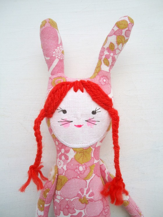 modflowers doll: pink rabbit ears girl