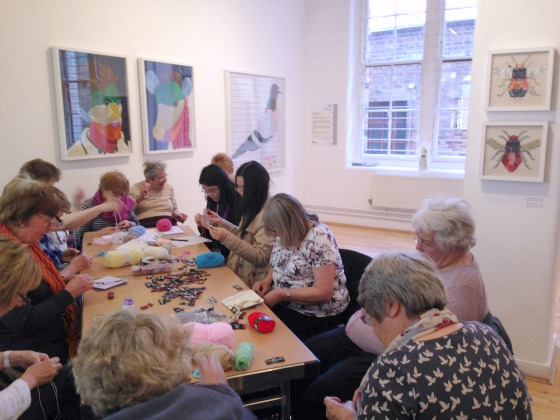 modflowers: stitching labels at the Lace Market Gallery