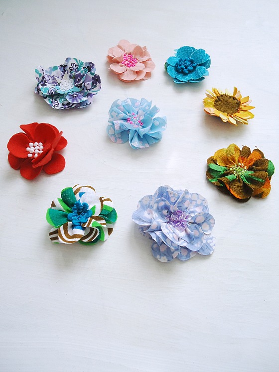 modflowers: vintage fabric corsages