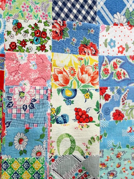 modflowers: vintage feedsack fabric squares from jhwa on etsy