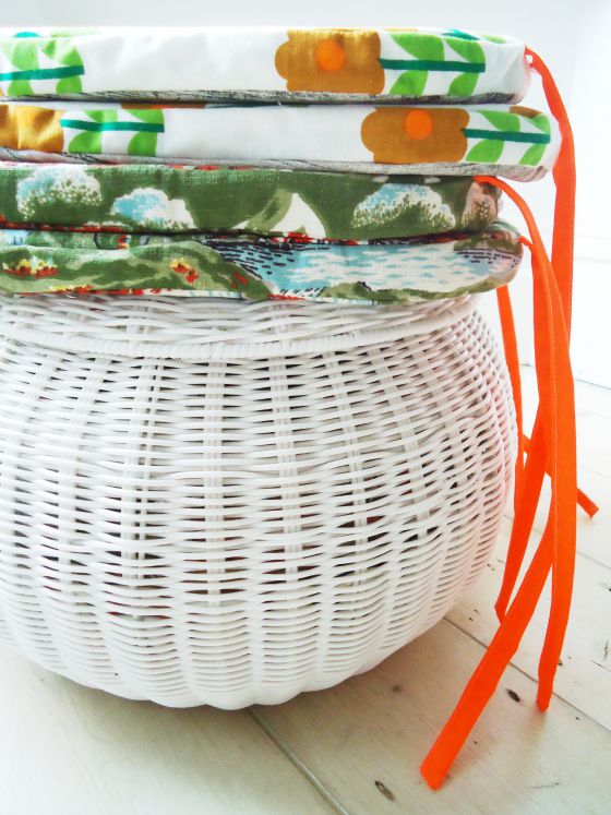 modflowers: vintage fabric chair pads