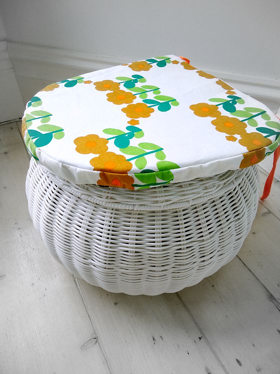 modflowers: vintage fabric chair pad commission