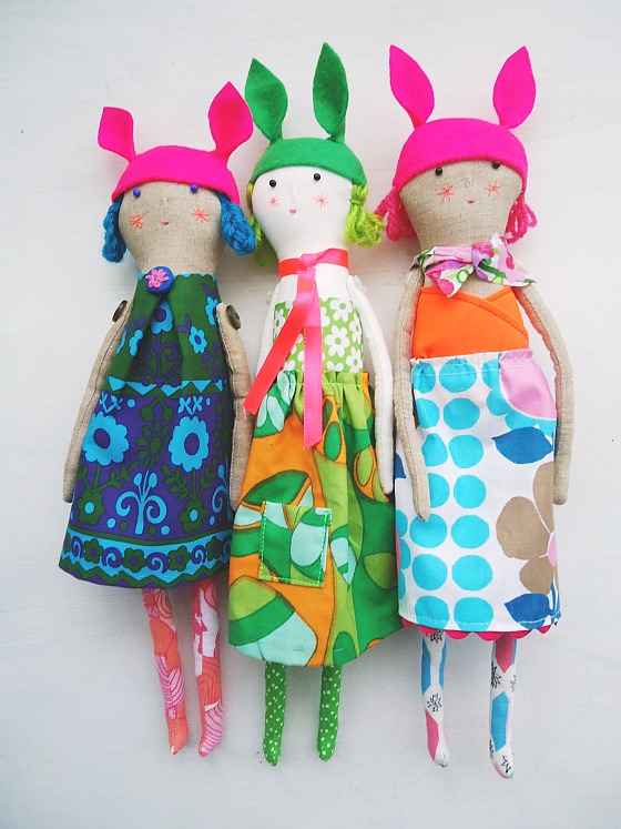 modflowers: felt hatted dolls