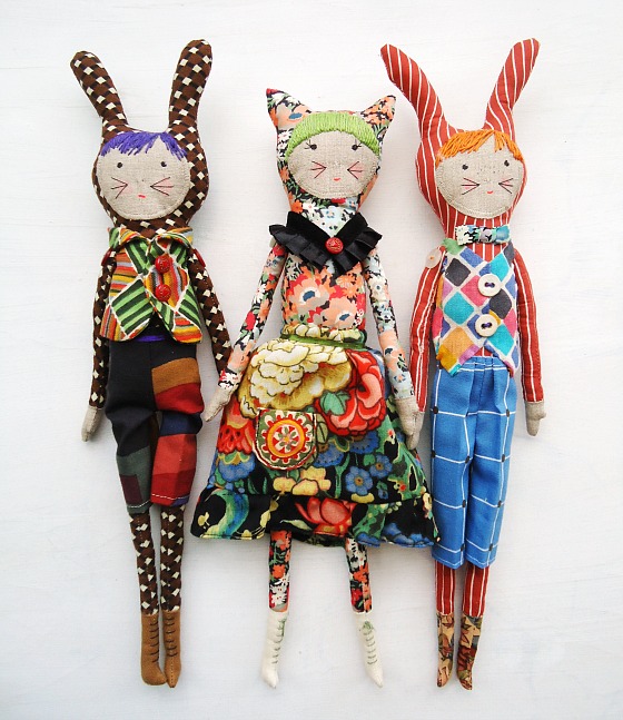 modflowers: new vintage Liberty fabric dolls