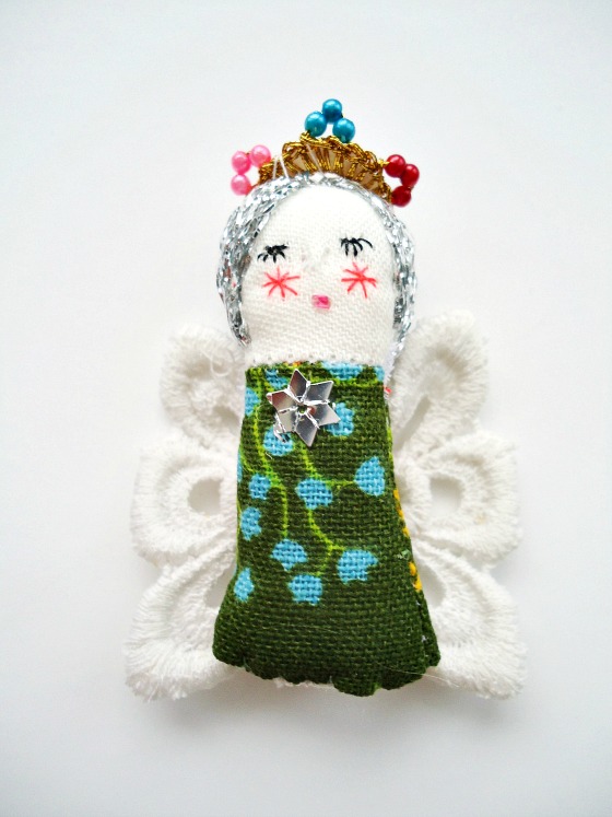 modflowers: mini vintage fabric angel