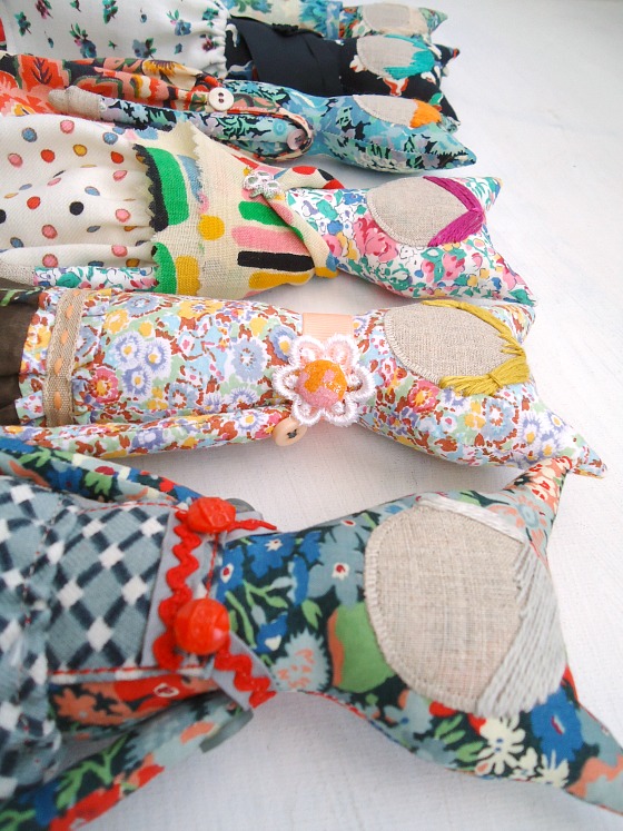 modflowers: handmade dolls in Liberty fabric - in progress