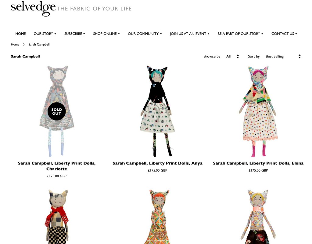 modflowers dolls on sale via Selvedge