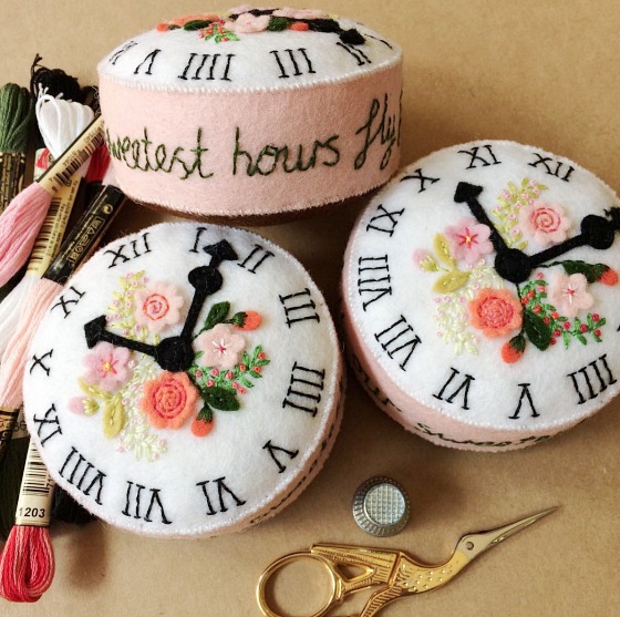 modflowers: pining for pincushions - clock pincushions by Angele Carter