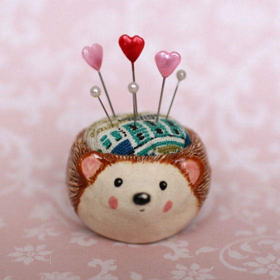 modflowers: pining for pincushions - hedgehog pincushion by dolly darling