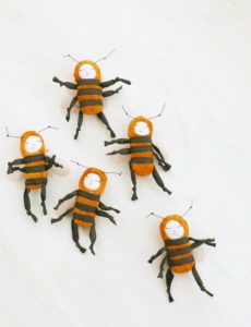 modflowers: busy as a bee - fabric bumblebees