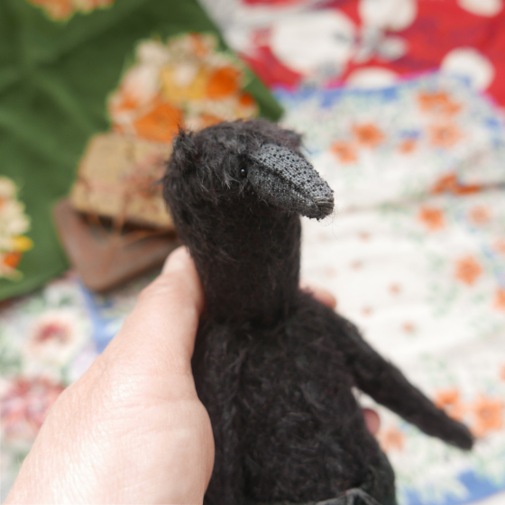 a revelation - handmade black mohair bear by modflowers