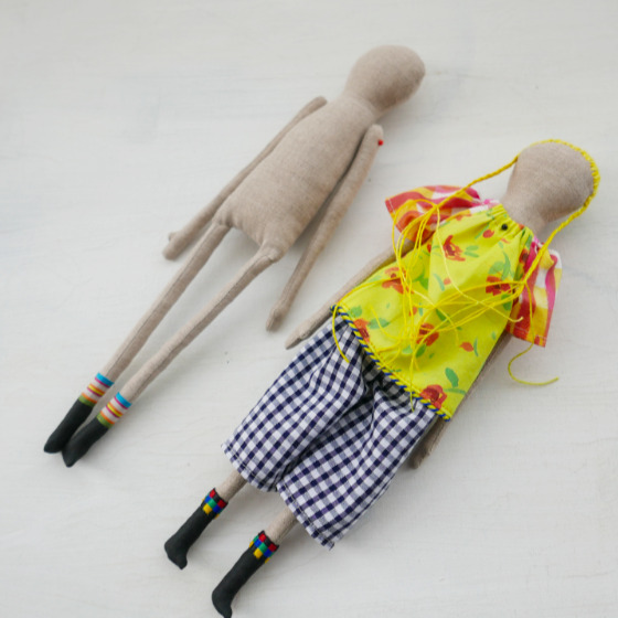 modflowers: late starter - dolls for Sarah Campbell in progress