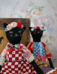 black velvet cat dolls by modflowers